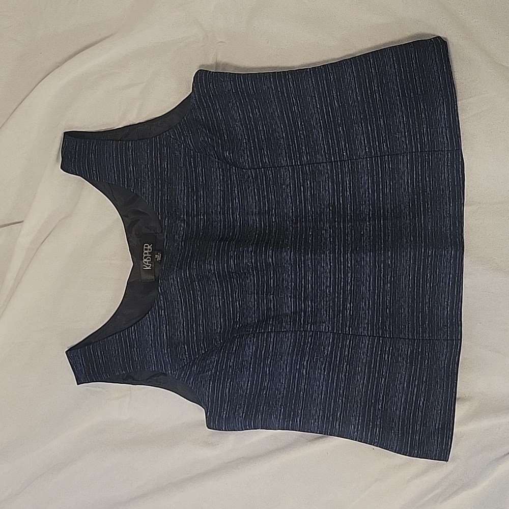 Kasper 16 Lined Blue and Black Striped Suit Piece